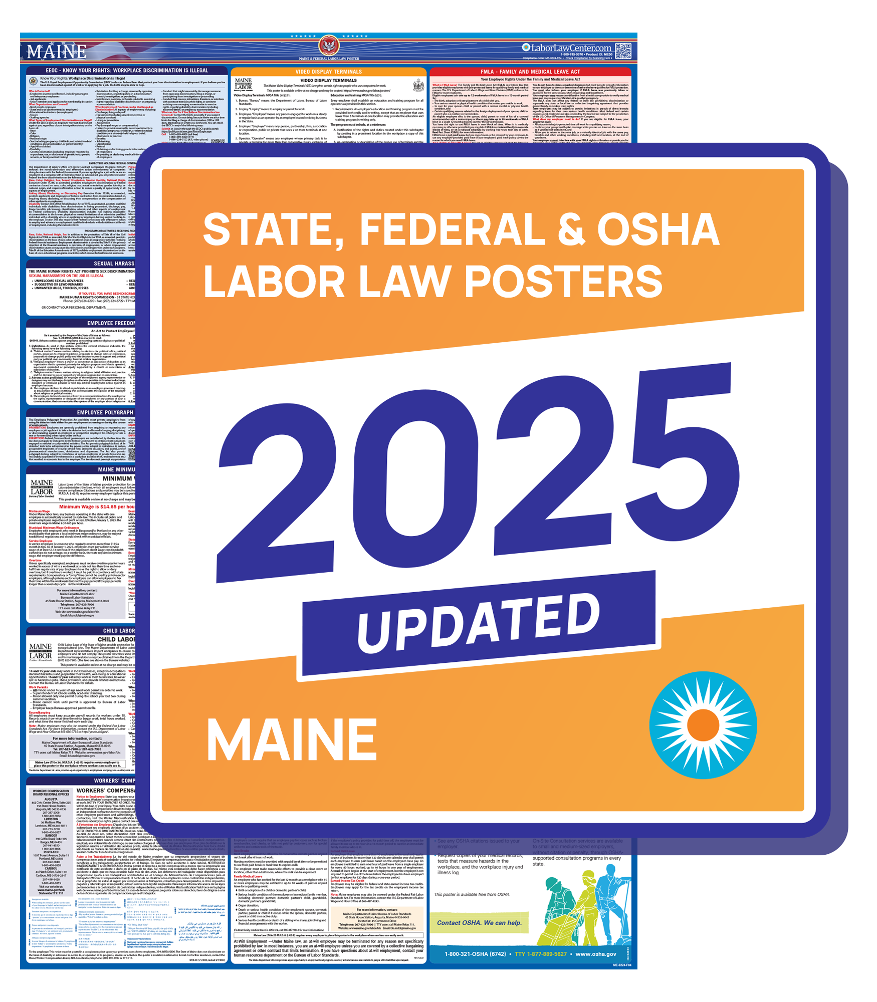 Federal & State Labor Law Poster 2025 - Maine