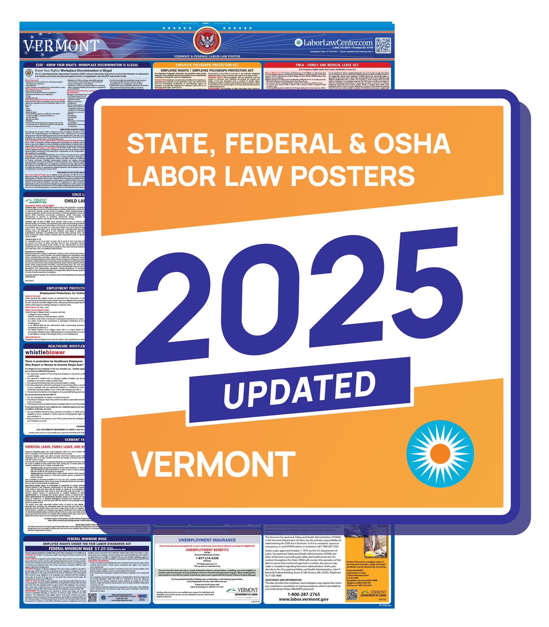 Federal & State Labor Law Poster 2025 - Vermont