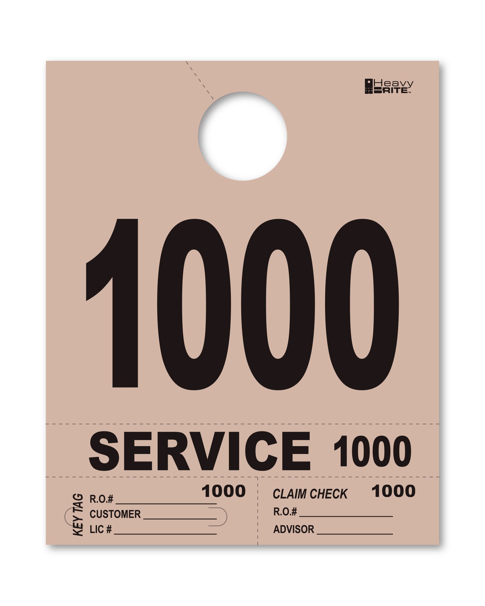 Heavy Brite 4-Part Service Dispatch Numbers (HB4P) - Tan