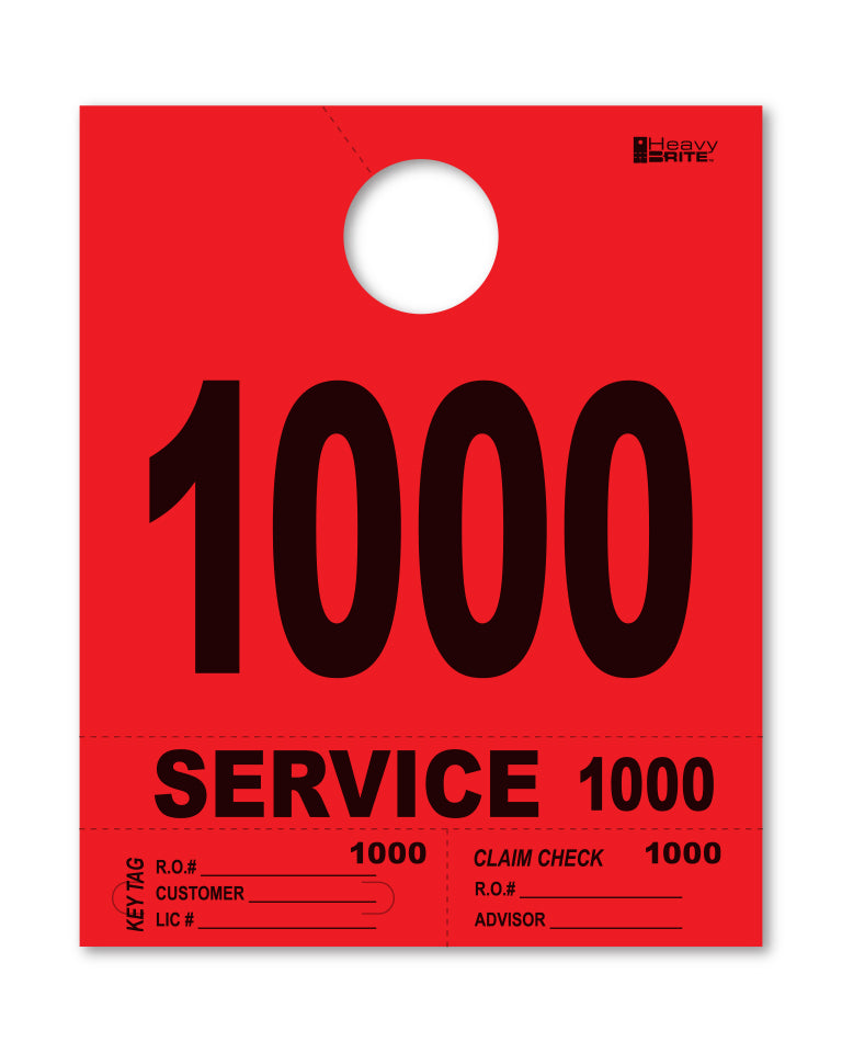 Heavy Brite 4-Part Service Dispatch Numbers (HB4P) - Red
