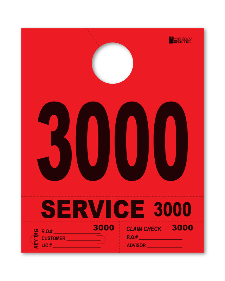 Heavy Brite 4-Part Service Dispatch Numbers (HB4P) - Red