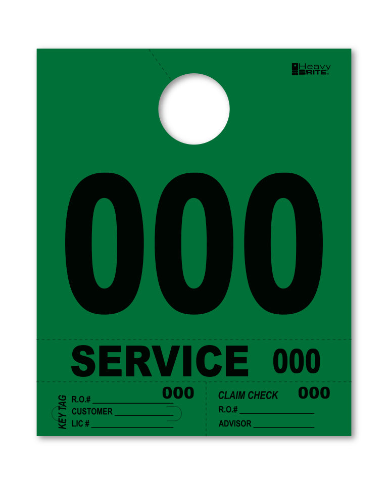 Heavy Brite 4-Part Service Dispatch Numbers (HB4P) - Green