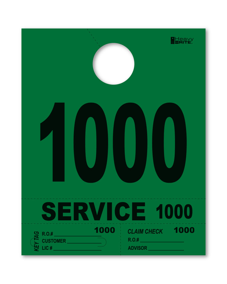 Heavy Brite 4-Part Service Dispatch Numbers (HB4P) - Green