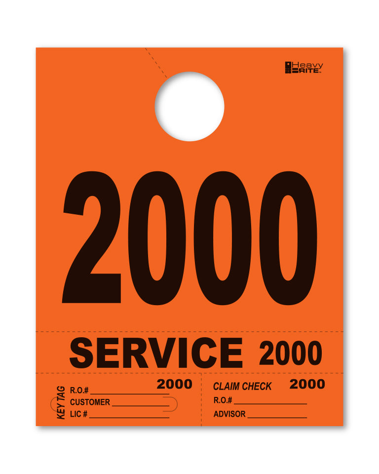 Heavy Brite 4-Part Service Dispatch Numbers (HB4P) - Orange