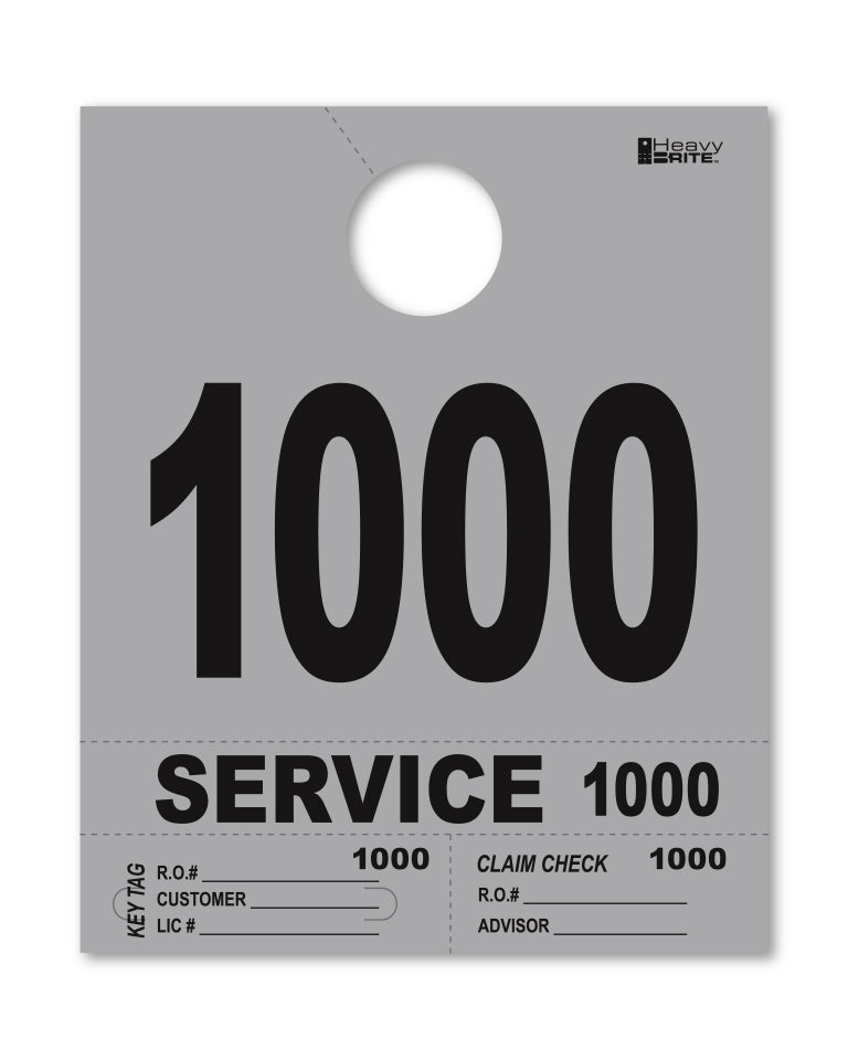 Heavy Brite 4-Part Service Dispatch Numbers (HB4P) - Gray