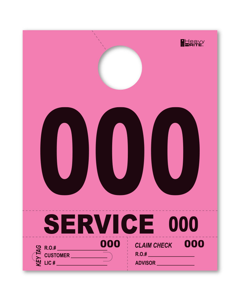 Heavy Brite 4-Part Service Dispatch Numbers (HB4P) - Pink