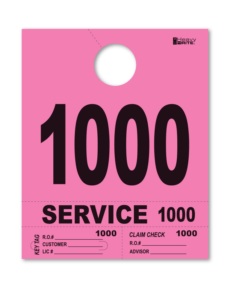 Heavy Brite 4-Part Service Dispatch Numbers (HB4P) - Pink