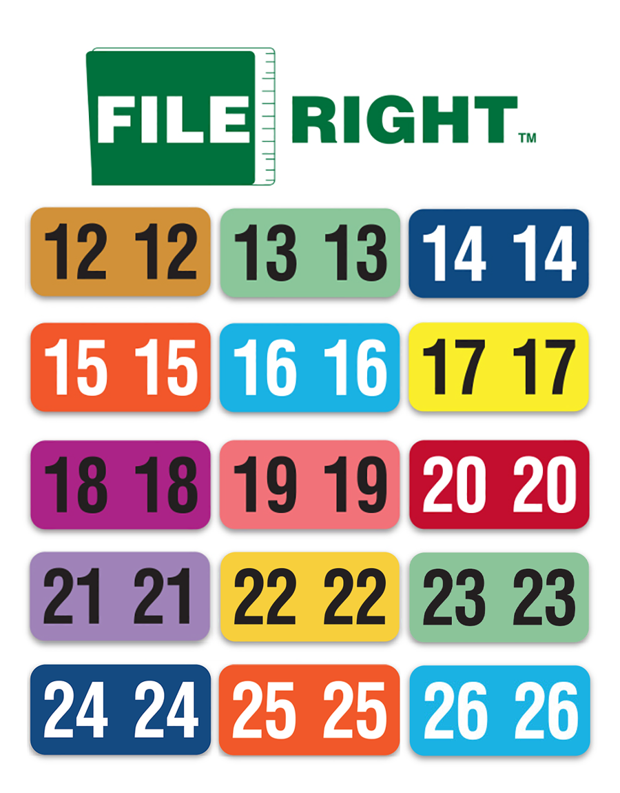 FILE RIGHT Service File Year Labels (Roll)