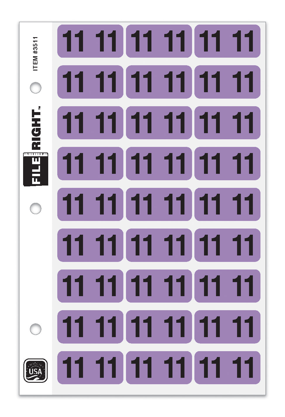 FILE RIGHT Service File Year Labels (Ringbook)