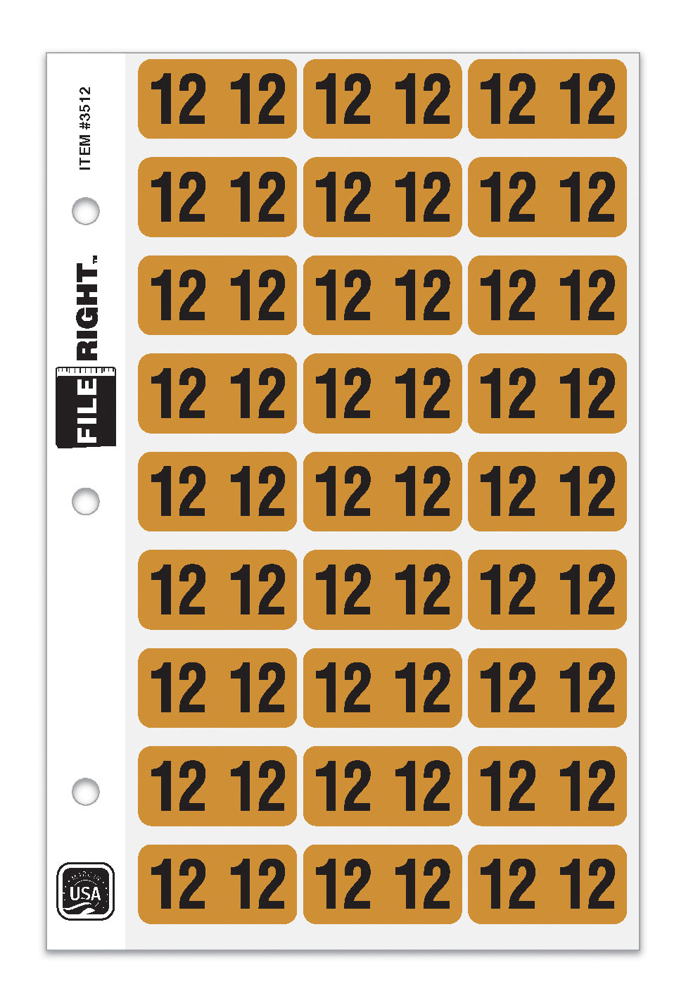 FILE RIGHT Service File Year Labels (Ringbook)