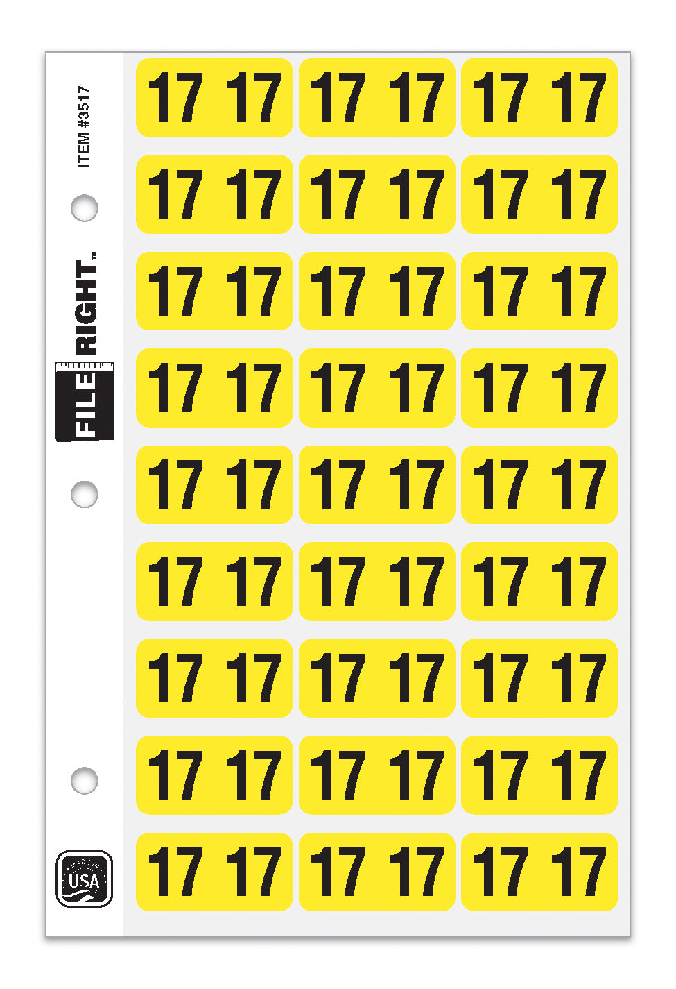 FILE RIGHT Service File Year Labels (Ringbook)