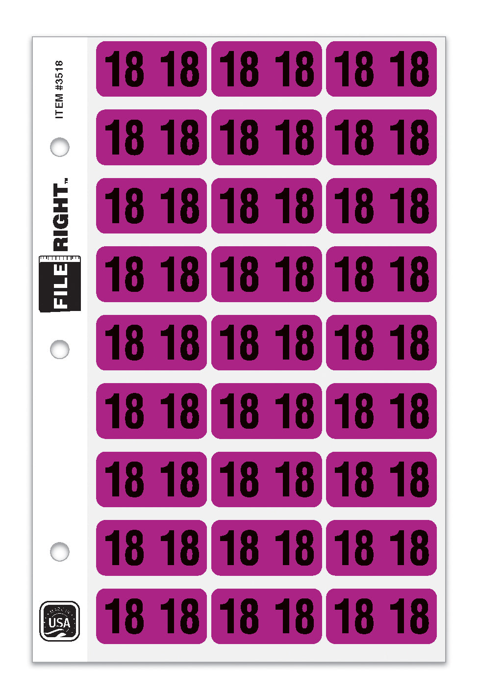 FILE RIGHT Service File Year Labels (Ringbook)