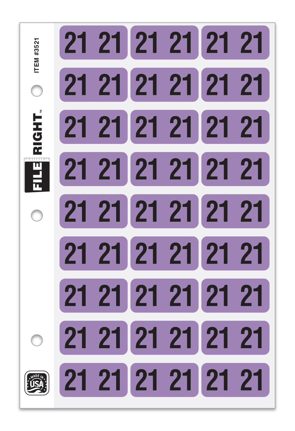 FILE RIGHT Service File Year Labels (Ringbook)