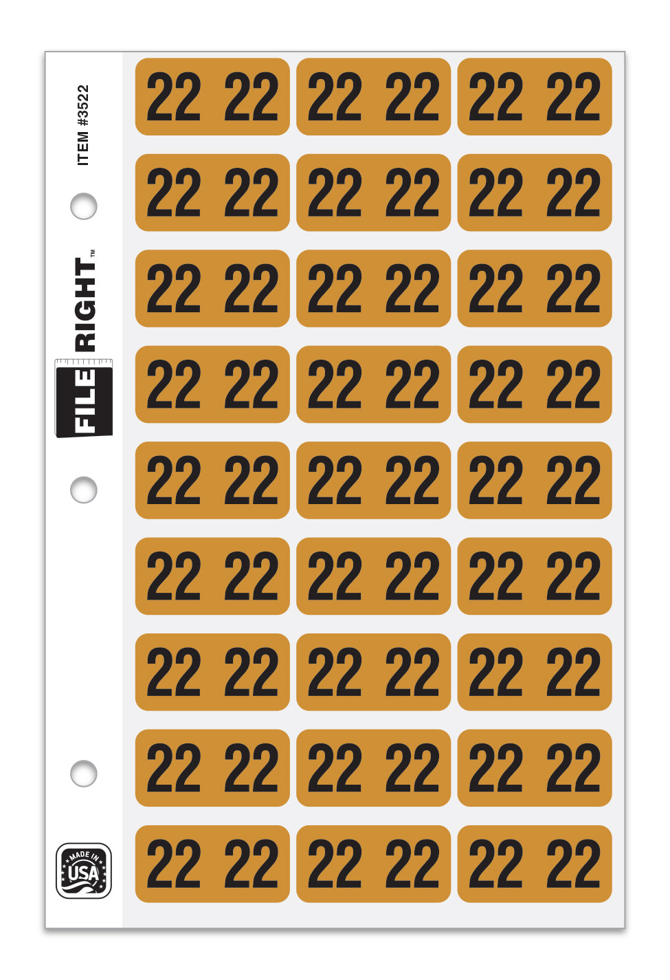 FILE RIGHT Service File Year Labels (Ringbook)