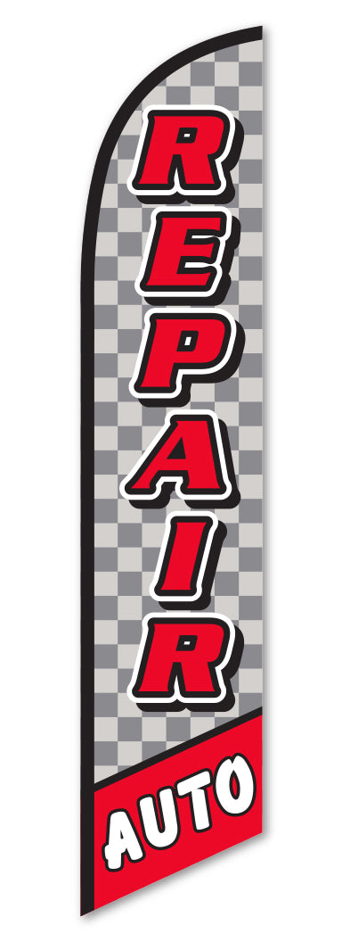 Swooper Banner Kit - Auto Repair (Checkered)
