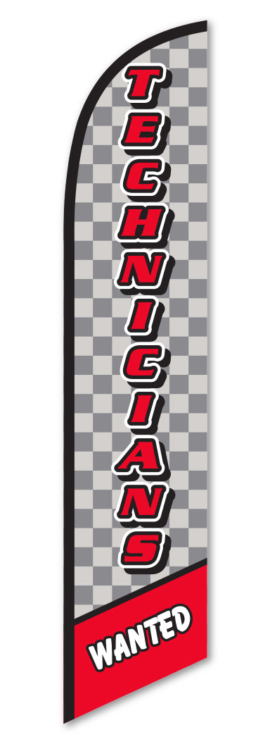 Swooper Banner Kit - Technicians Wanted (Checkered)