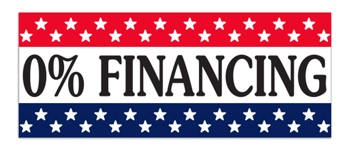 Windshield Banner - 0% Financing