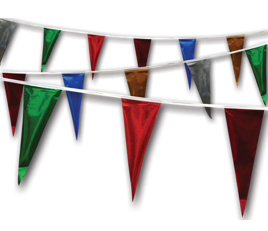 Metallic Triangle Pennants