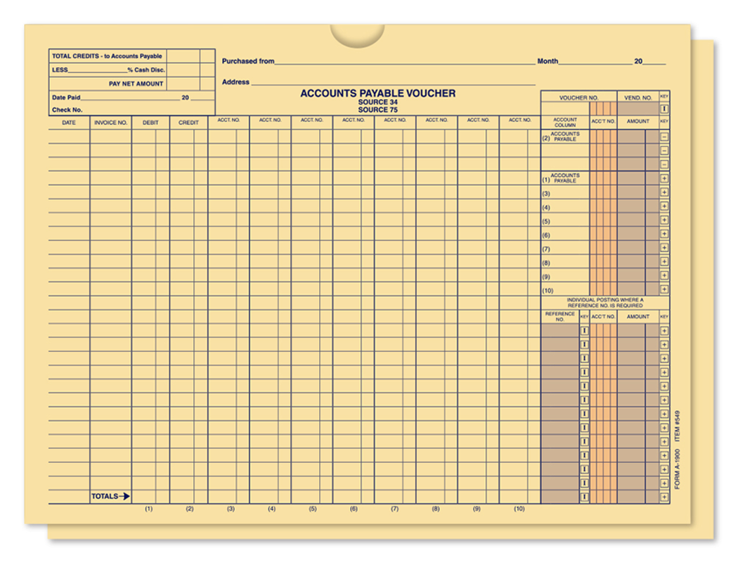 Accounts Payable Voucher Jackets (A-1900) (100/Pack)