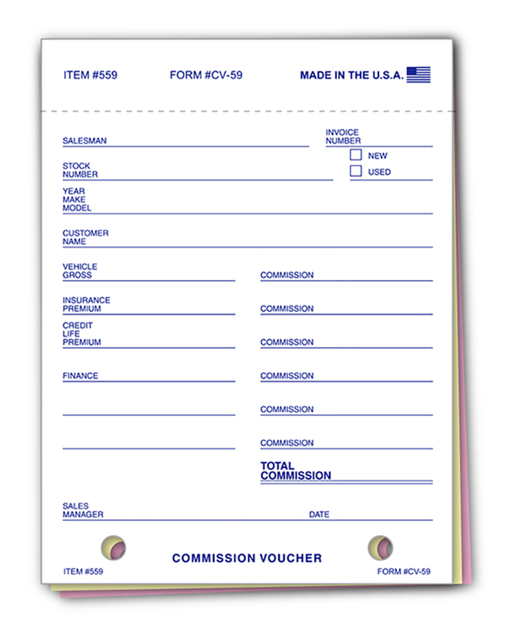 Commission Voucher 3-Part (CV-59)