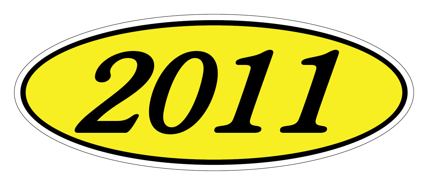 Oval Year Decals - Black/Yellow