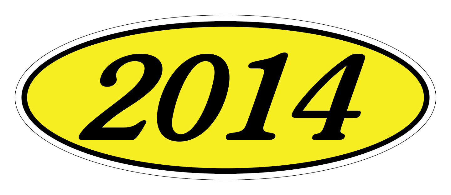 Oval Year Decals - Black/Yellow