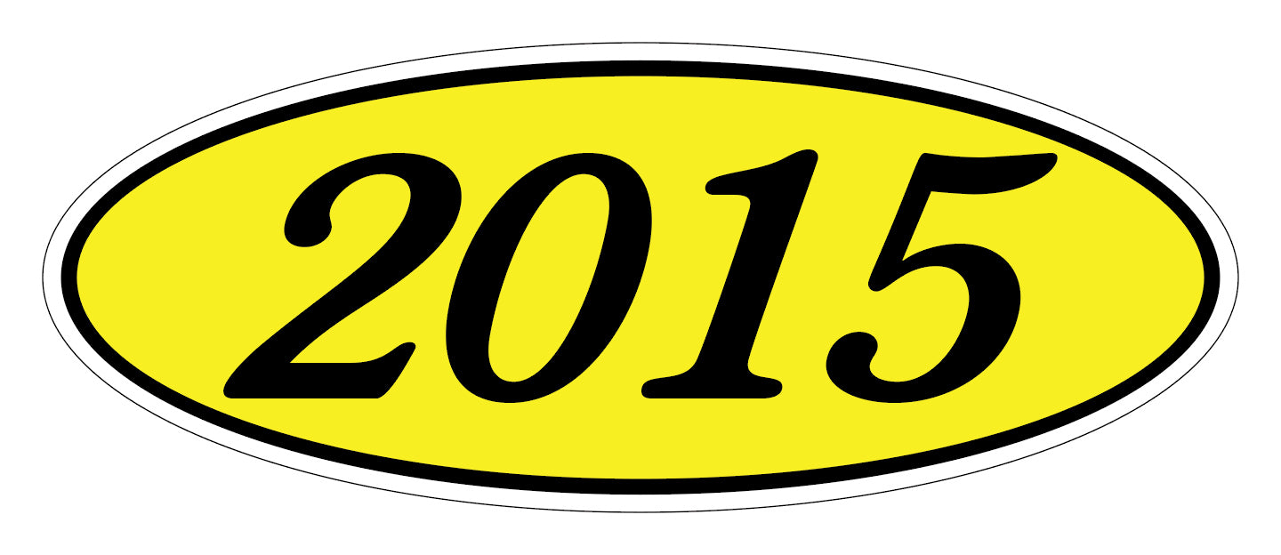Oval Year Decals - Black/Yellow