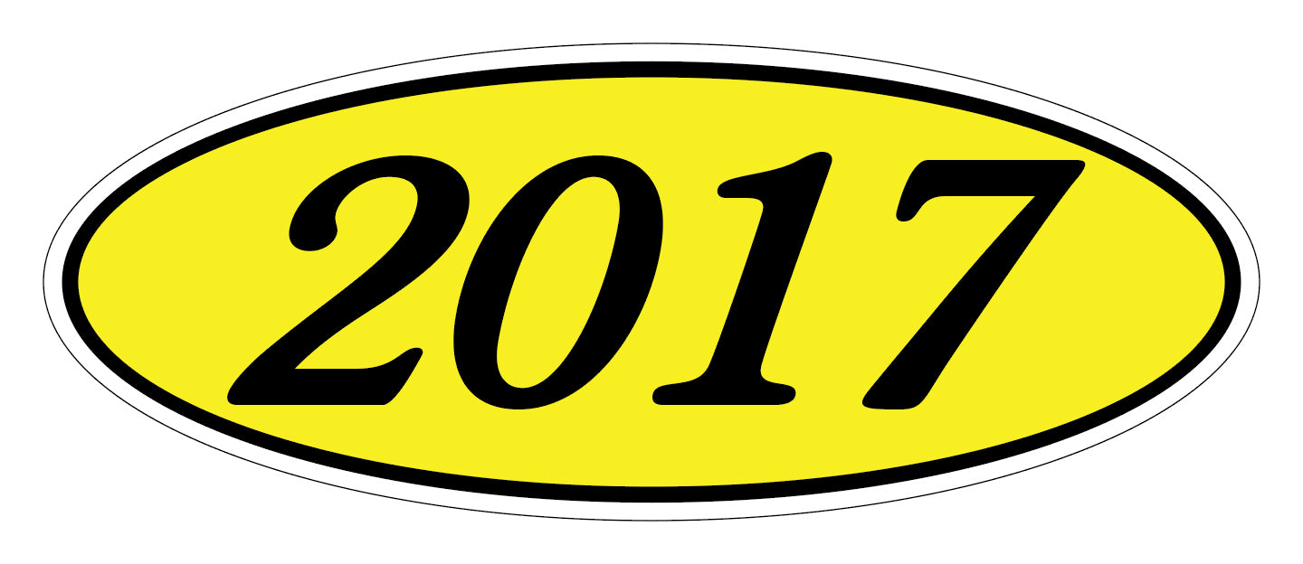 Oval Year Decals - Black/Yellow