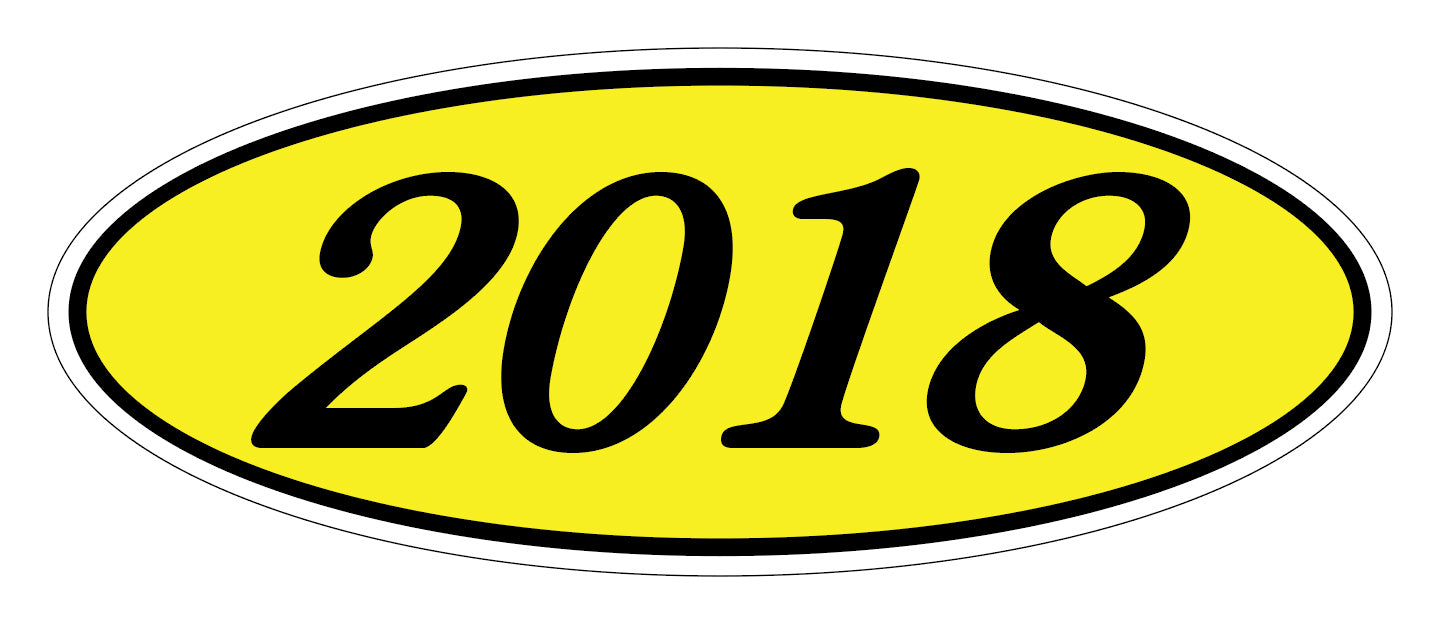 Oval Year Decals - Black/Yellow