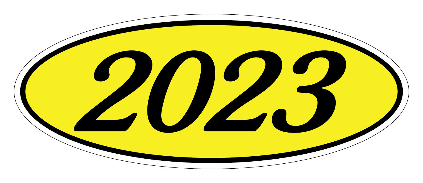 Oval Year Decals - Black/Yellow
