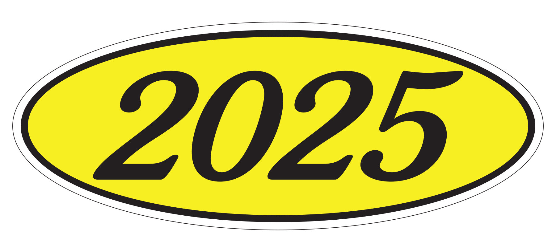 Oval Year Decals - Black/Yellow