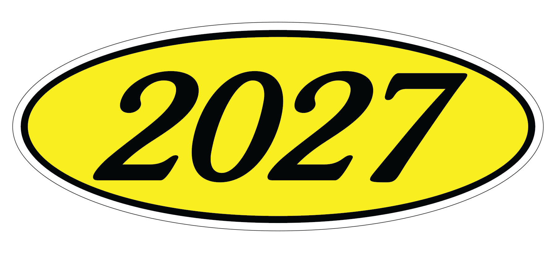 Oval Year Decals - Black/Yellow