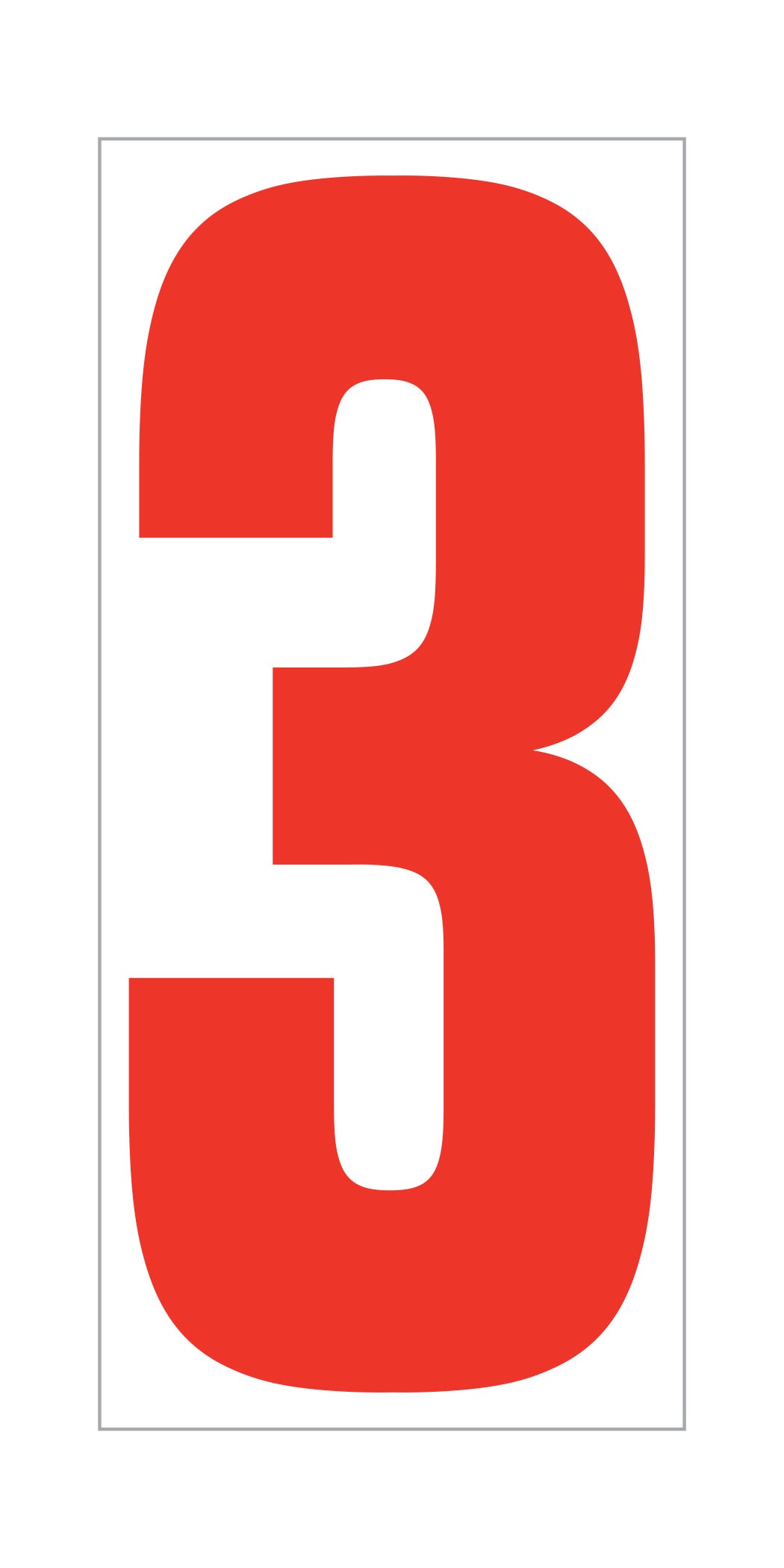5-1/2" Number Decals - Red/White