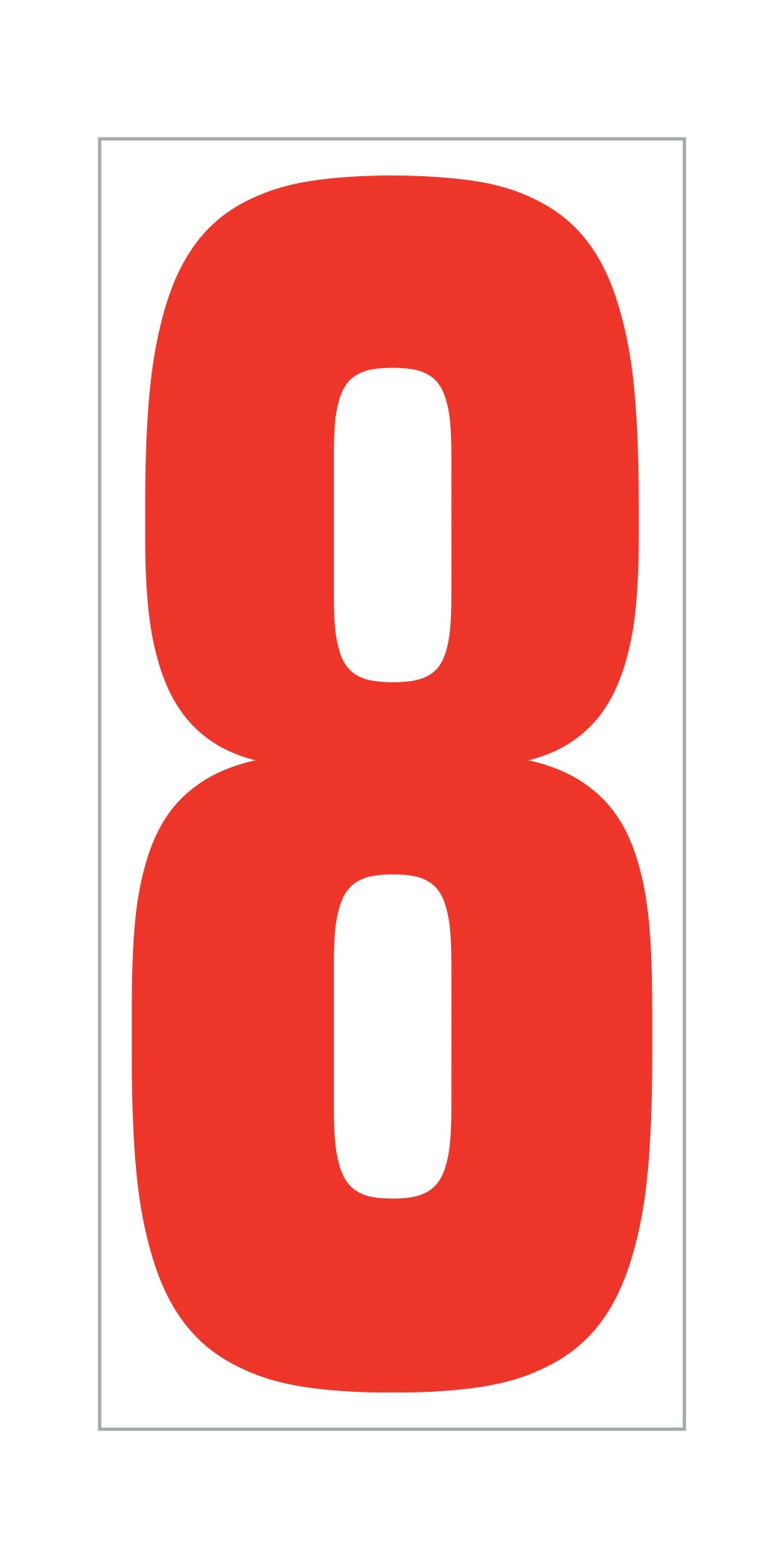 5-1/2" Number Decals - Red/White