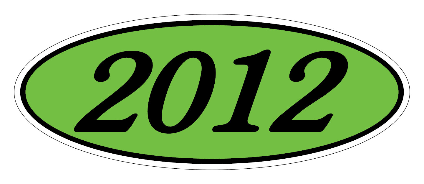 Oval Year Decals - Black/Fluorescent Green