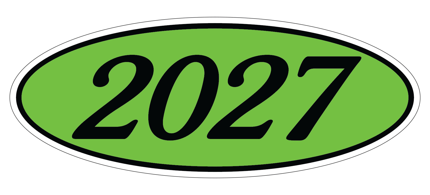 Oval Year Decals - Black/Fluorescent Green