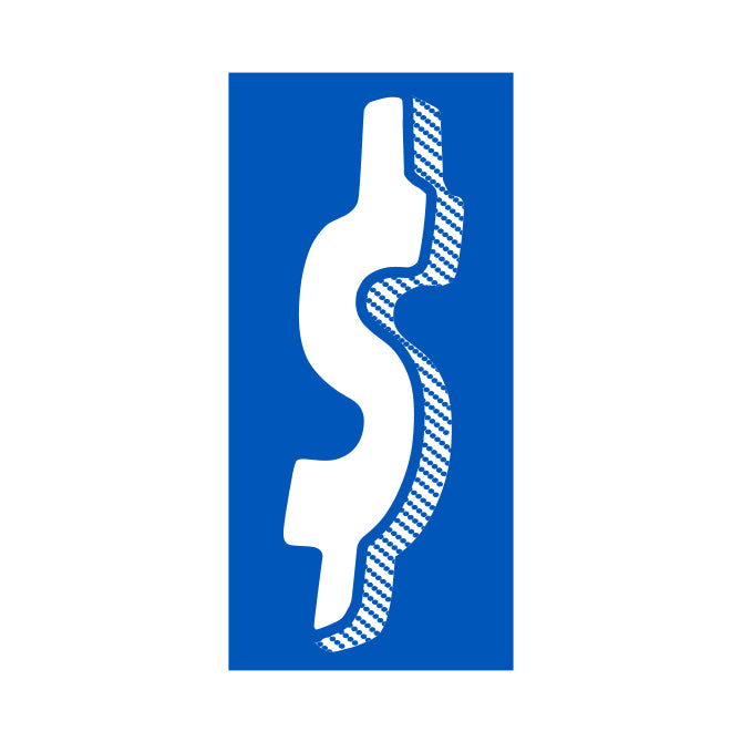 7-1/2" Shadow Number Decals - White/Blue