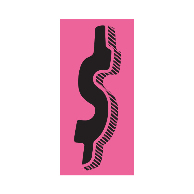 7-1/2" Shadow Number Decals - Black/Hot Pink