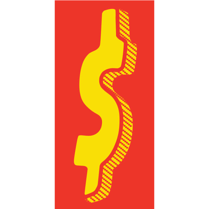 7-1/2" Shadow Number Decals - Yellow/Red