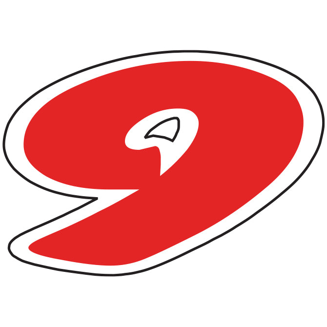 6-1/4" Die Cut Number Decals - Red/White