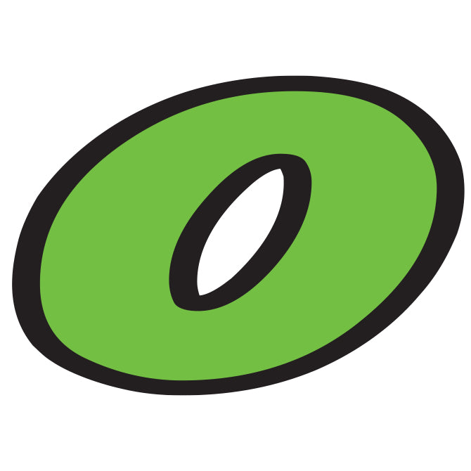 6-1/4" Die Cut Number Decals - Fluorescent Green/Black