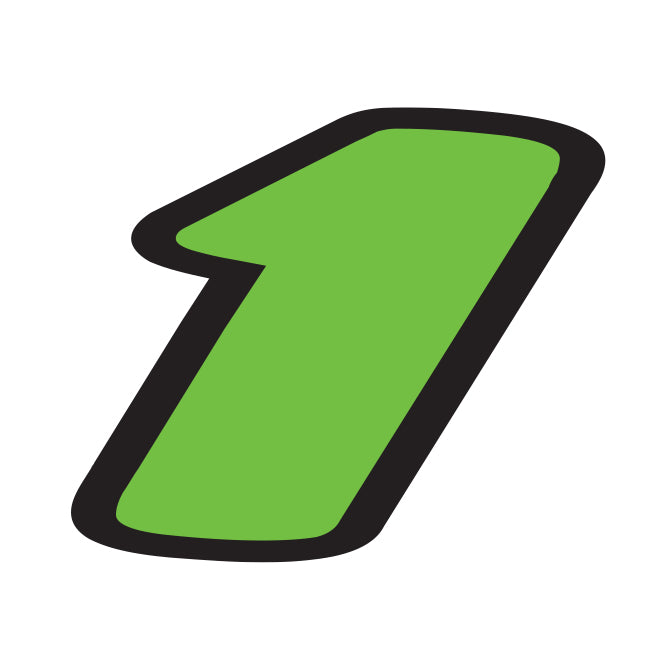 6-1/4" Die Cut Number Decals - Fluorescent Green/Black