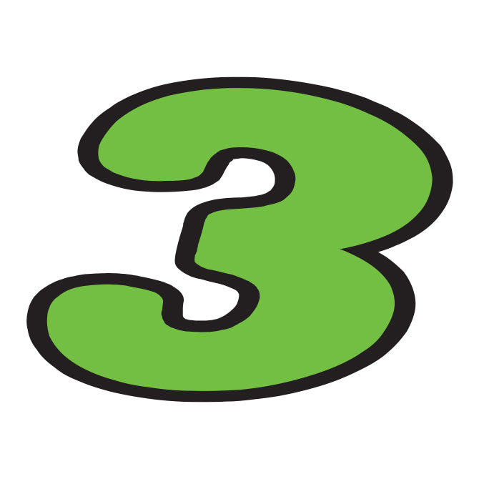 6-1/4" Die Cut Number Decals - Fluorescent Green/Black