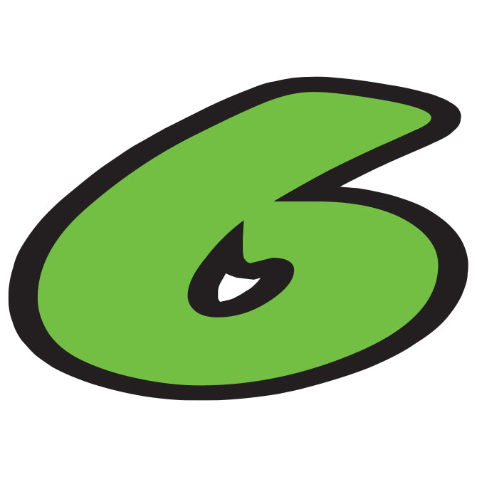 6-1/4" Die Cut Number Decals - Fluorescent Green/Black