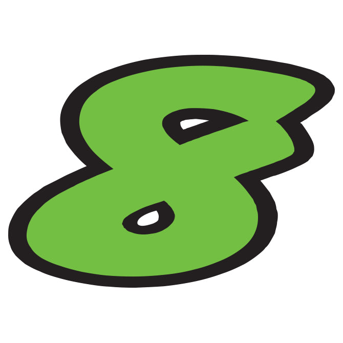6-1/4" Die Cut Number Decals - Fluorescent Green/Black