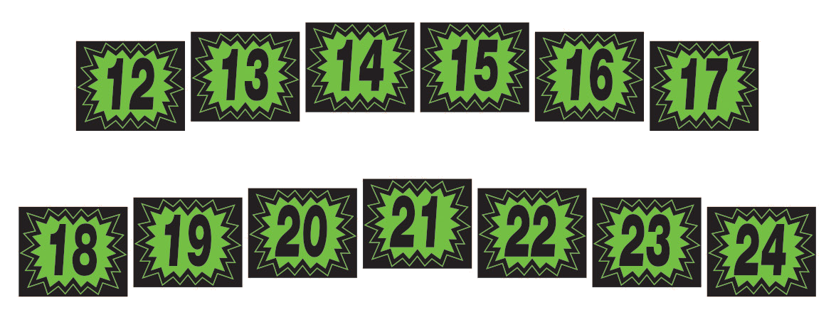 Blast Year Decals - Fluorescent Green/Black