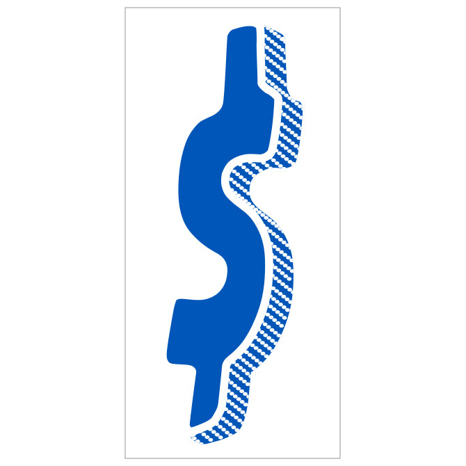 7-1/2" Shadow Number Decals - Blue/White