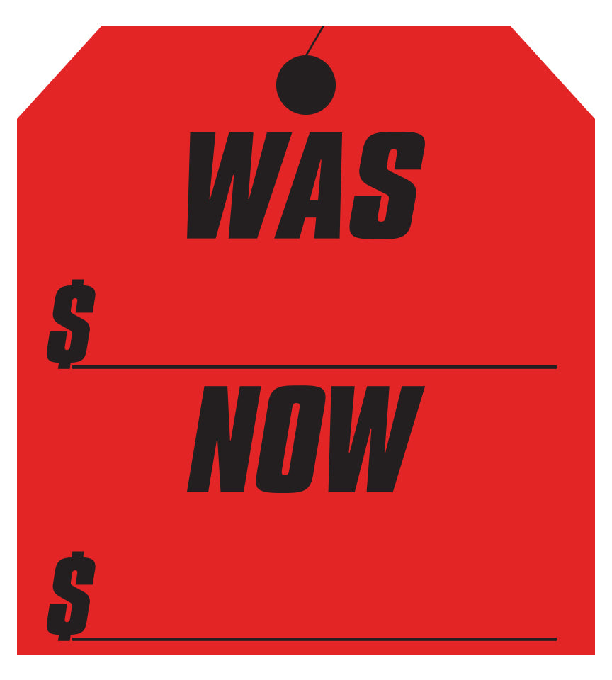 Hang Tag Decals (9-1/4" x 8-1/2") - Was/Now