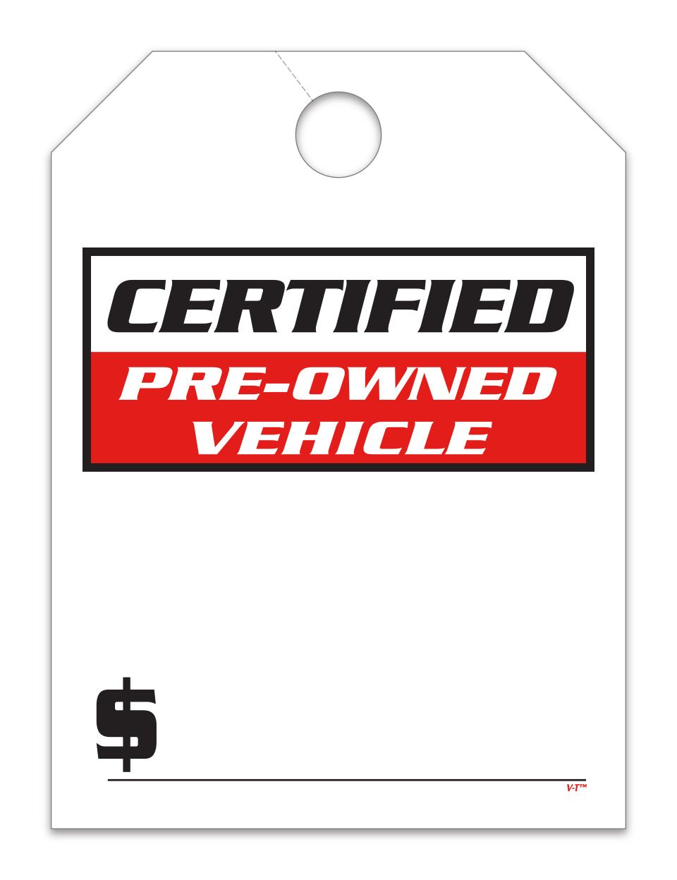 Jumbo Mirror Hang Tags - Certified Pre-Owned Vehicle