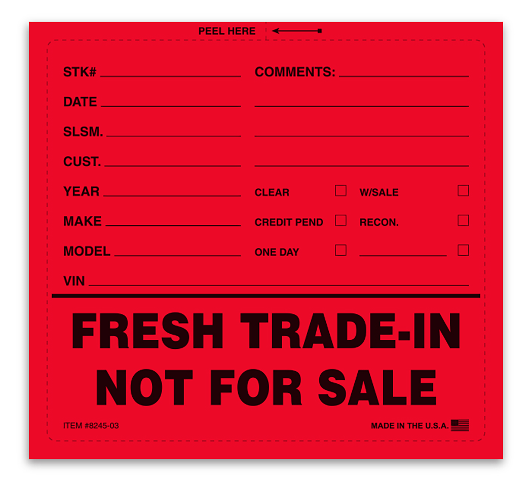 Fresh Trade-In Not For Sale Stickers